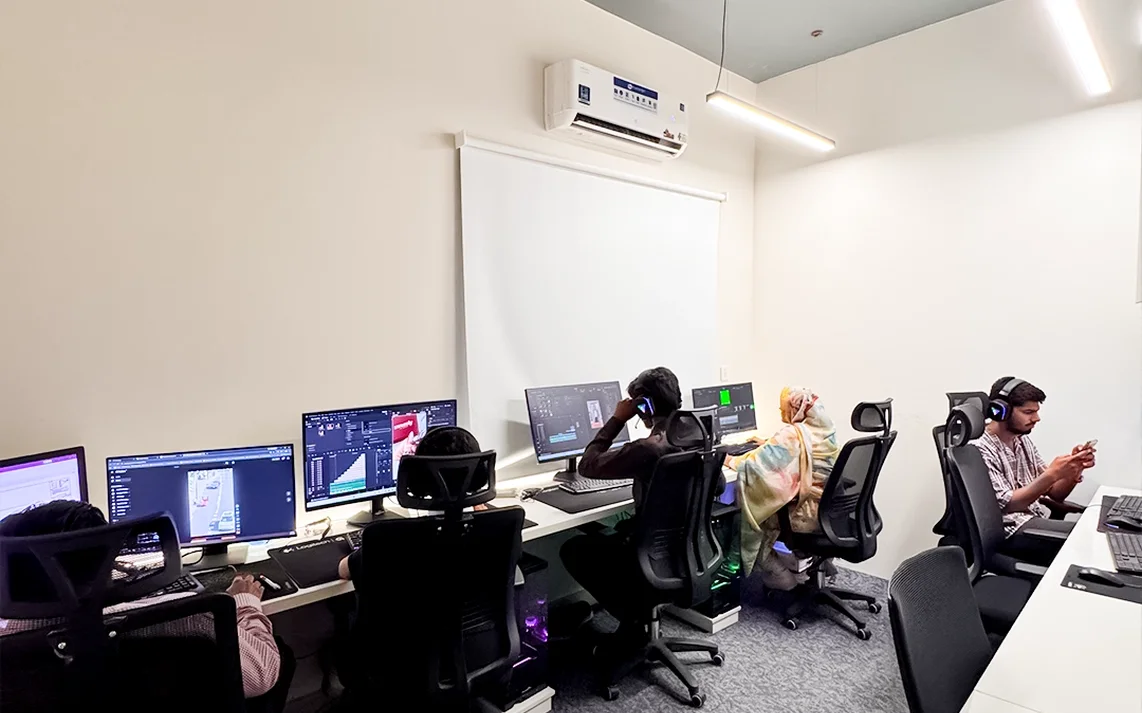 Team working in Plugin office